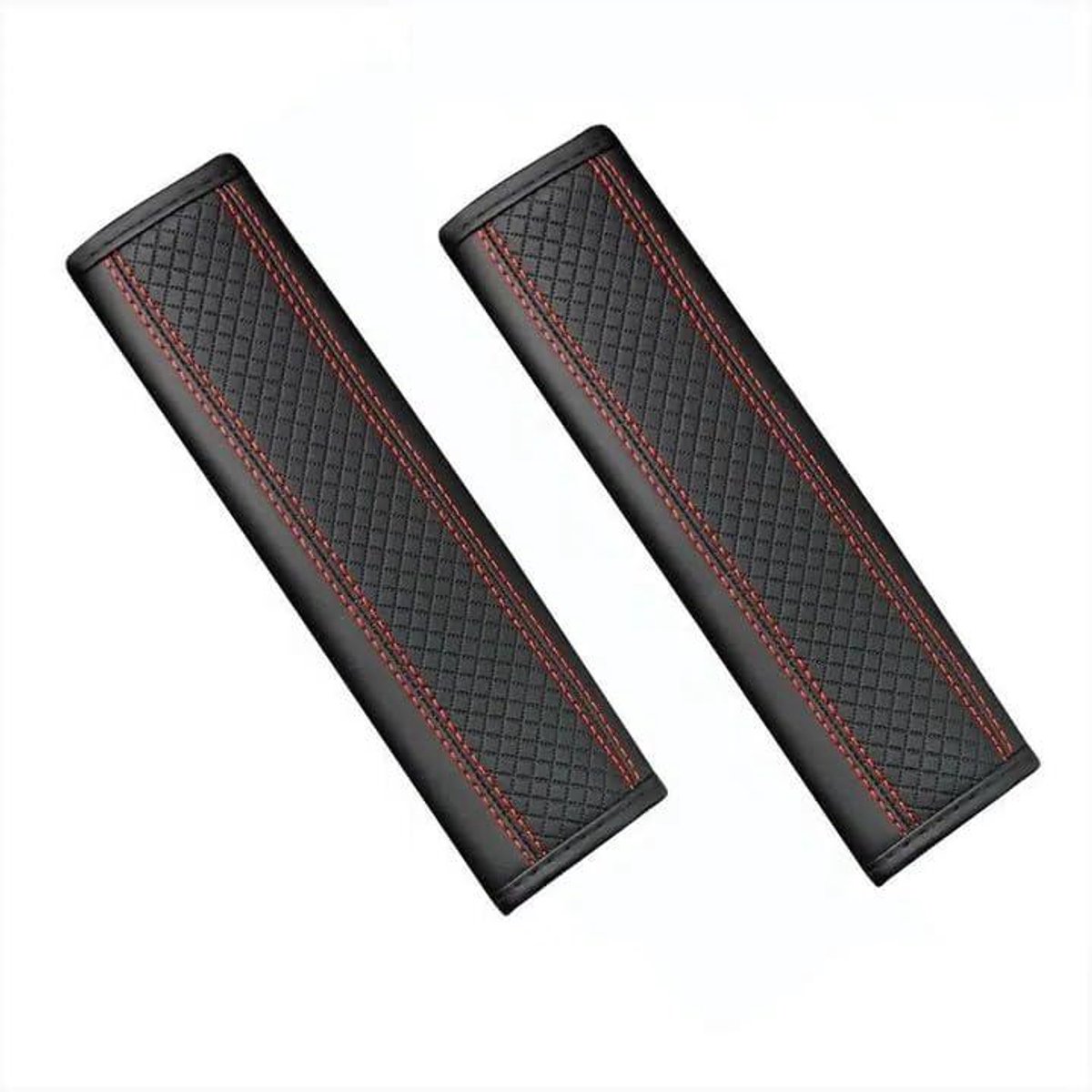 Gordelhoes Set - Schouderkussen Riem - Rijcomfort Verhogen - Zachte Leer Textuur - 2 Stuks - Zwart