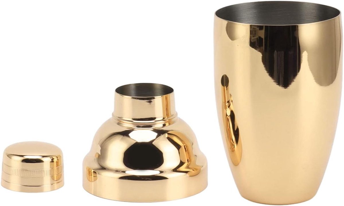 Cocktail Shaker - Drank Mixer - Drankjes Maken - Geïntegreerde Zeef - 300 ml - Goud