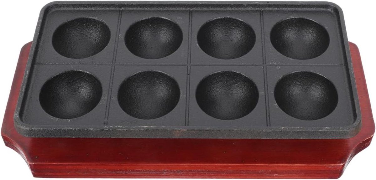 Poffertjes Pan - Ei Bakplaat - Kleine Pannenkoekjes Maken - Gelijkmatige Warmteverdeling - 21.9 x 11.8 cm - Zwart