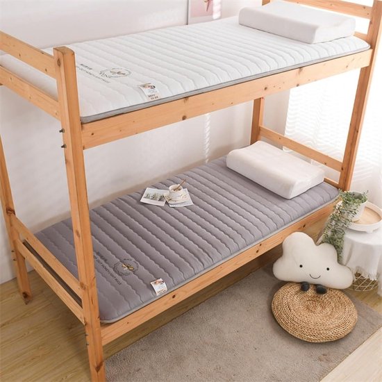 Japanse futon matras - Opvouwbaar logeerbed - Comfortabel slapen - Ergonomisch design - 90 x 190 cm - Grijs — afbeelding 3