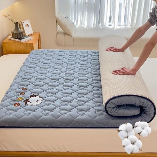 Opvouwbare Matras - Vloer Tatami - Gast en Camper - Comfortabel Gevuld - 800 Gram - Naturel — afbeelding 2