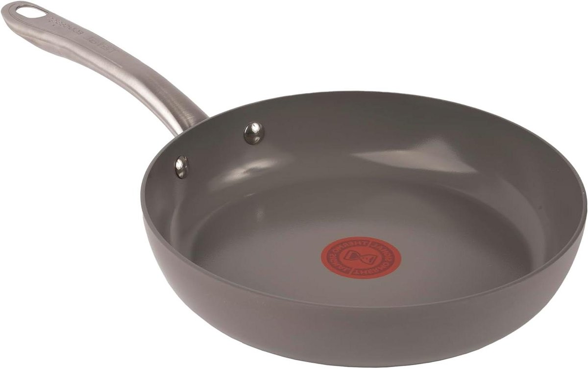 Keramische Koekenpan - Antiaanbakpan - Gezond Koken - Thermo-signaal Indicator - 24 cm - Grijs
