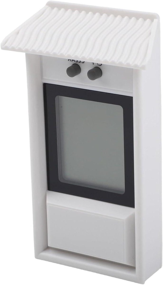 Digitale Thermometer - Max Min Meter - Klimaat Bewaken - Dak Bescherming - 13x8x3 Cm - Zwart Wit