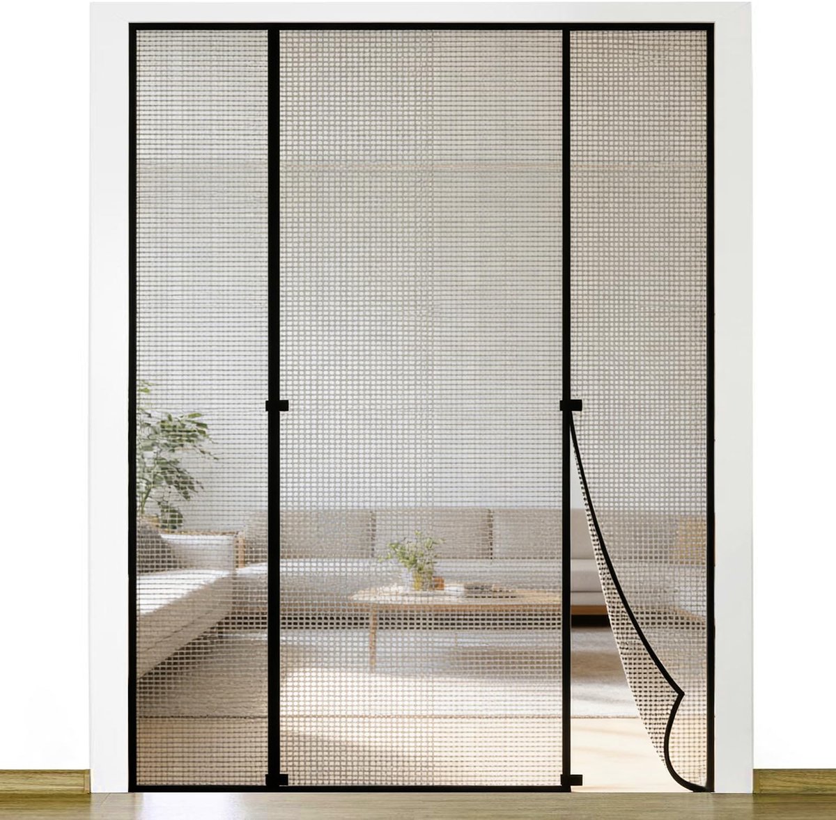 Solidchoice - Dailygoody - Vliegenraam - Insectenbescherming - Magnetisch en eenvoudig te installeren - 140 x 222 cm - Geschikt voor balkondeuren - Ideaal voor zome