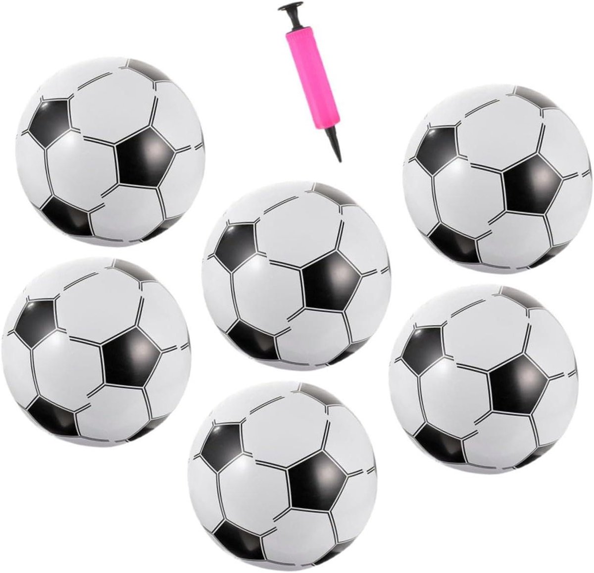 Opblaasbare Sportballen - Strandbal Zwembadbal - Zomerse Spelactiviteiten - Inclusief Handpomp - 34x34CM - Multicolor
