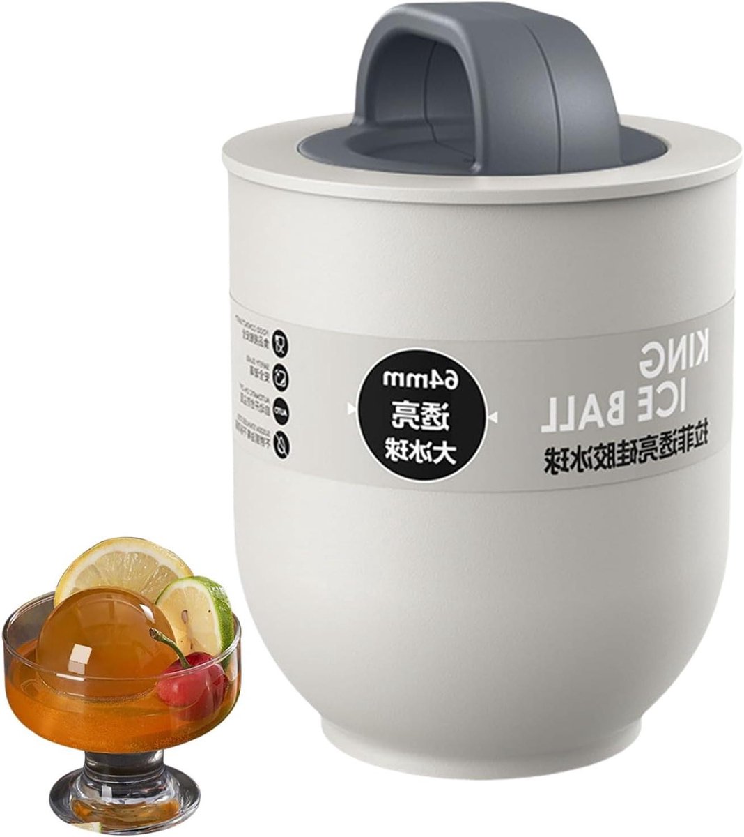 IJsbal Maker - Ronde Ijsvorm - Cocktails Koelen - Langzaam Smeltend - 6.4 cm diameter - Zwart