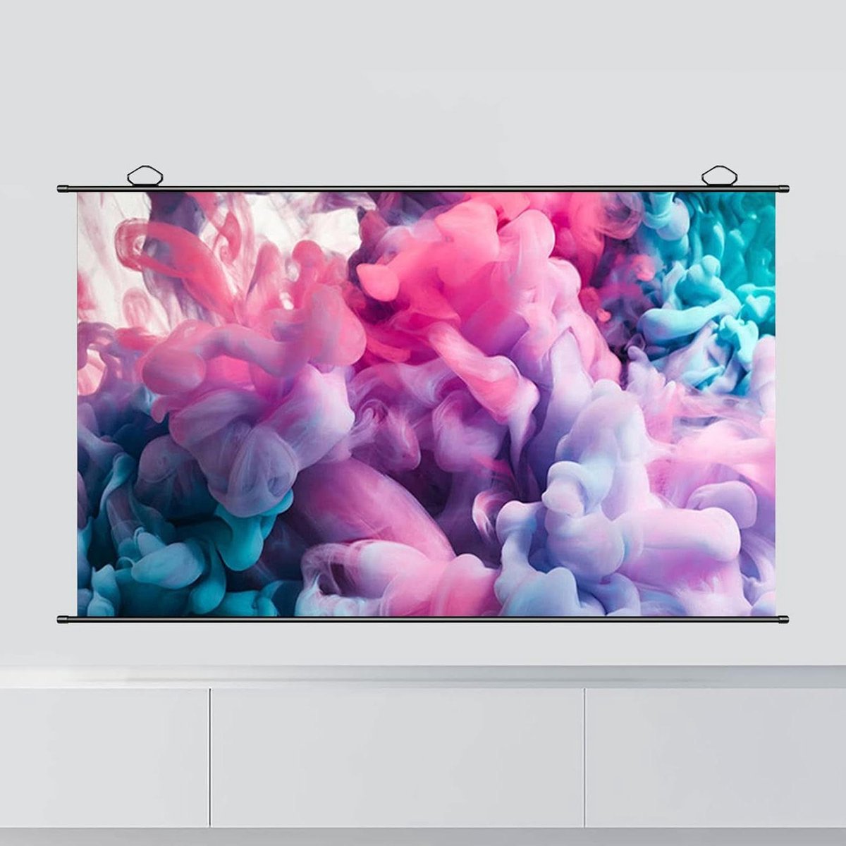 Projectiescherm Handmatig - Oprolbaar Scherm Beamer - Film Kijken - 178 Graden Kijkhoek - 72 Inch 4:3 - Wit