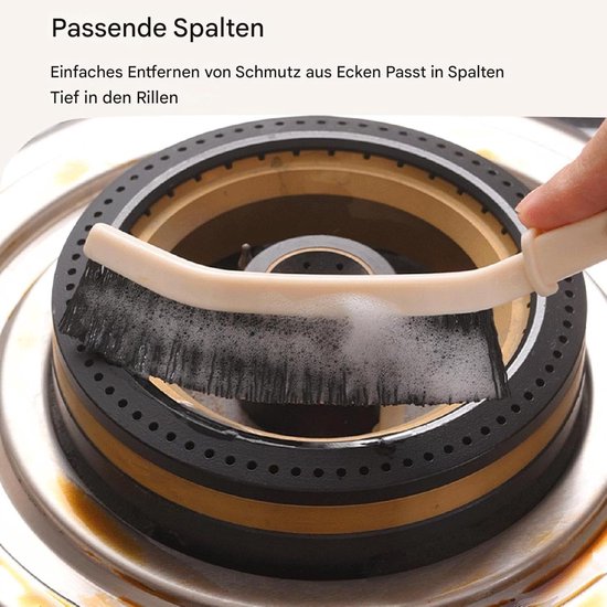 Spleten Borstel - Voegenreiniger - Diep Reinigen - Verlengde Handgreep - 23 cm Lengte - Kaki — afbeelding 3