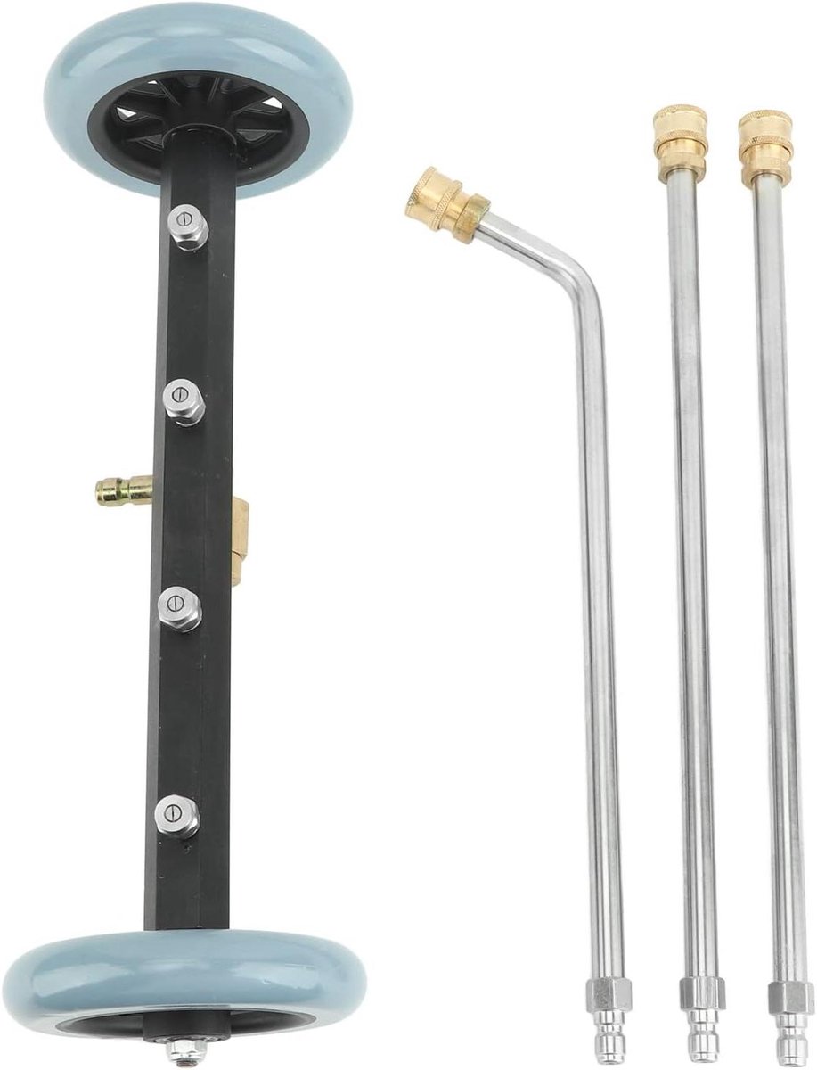 Hogedruk Onderwagenreiniger - Waterbezem Reiniger - Voertuigen Reinigen - 4000 Psi Kracht - 40 cm Rolbasis - Zilver