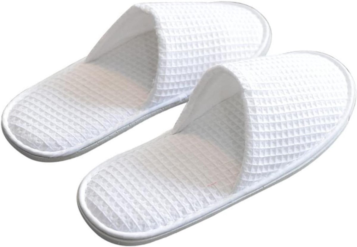 Wegwerp pantoffels - Gasten slippers - Comfort voor thuis - Antislip zool - 4 paar - Wit