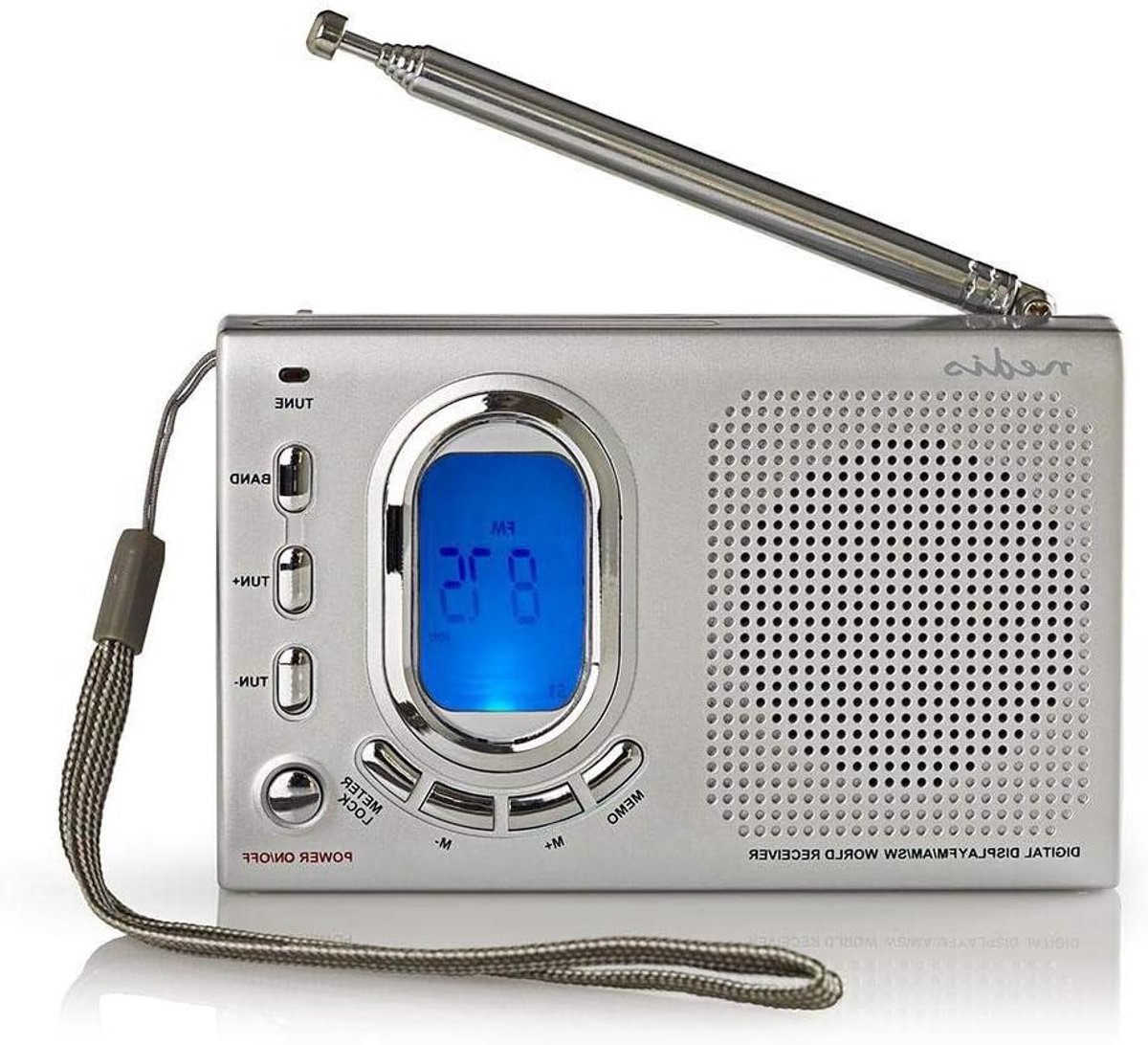 Draagbare Wereldradio - AM FM Radio - Muziek Luisteren - Digitale Ontvangst - Compact Formaat - Grijs