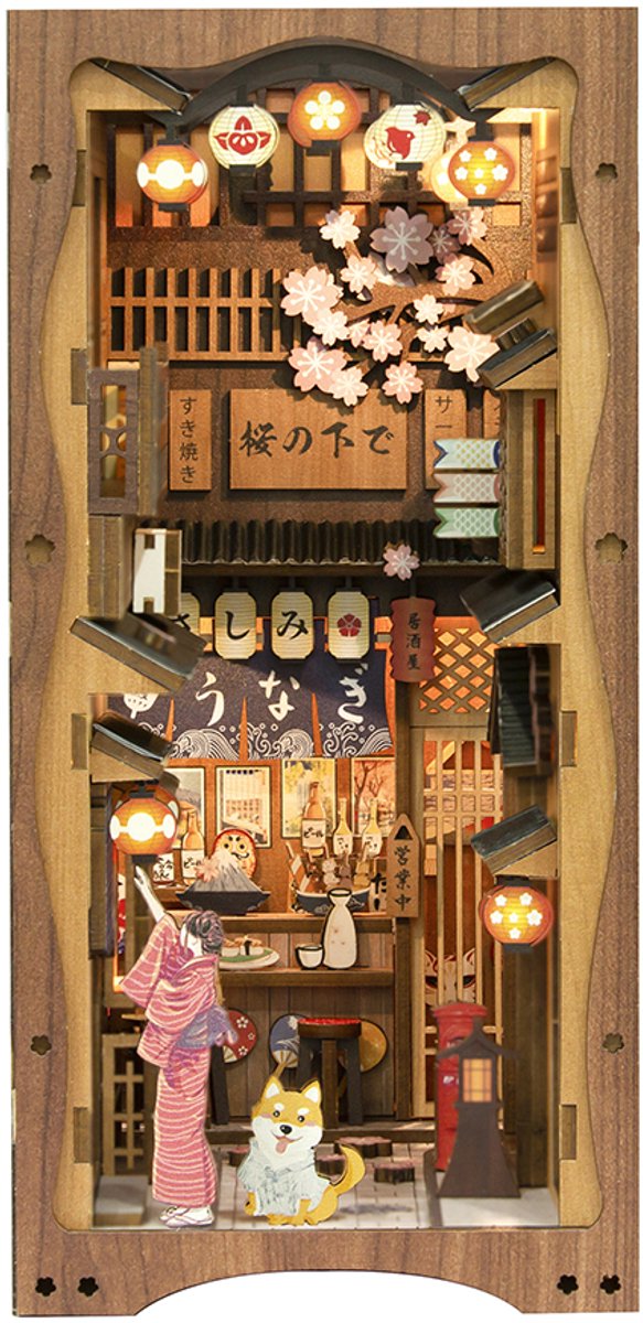 Cutebee, DIY Booknook, Under the Sakura Tree, YS06B, 18x11x23cm