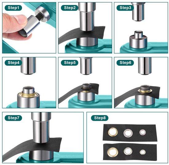 OmGoods - Dailygoody - Yosoo Handpers Eyelets Machine Set met 900 Eyelets en 3 Stempels voor Leder en Textiel van Omgoods — afbeelding 3