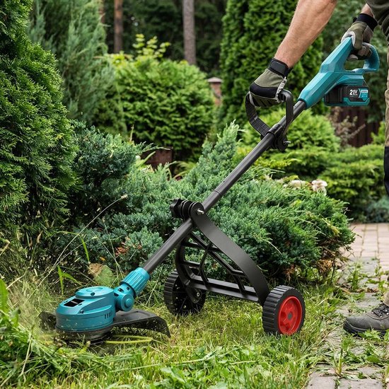 Jurrys Onkruidtrimmer - Onkruidverwijderaar - Grastrimmer - Tuingereedschap - Elektrisch - Draadloos - Lengte 120cm - Blauw van Jurrys — afbeelding 2