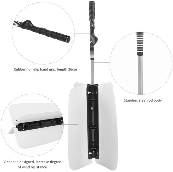 Vt products - Golf Swing Trainer - Golf Swing Fan Trainer - Gehumaniseerde antisliphandgreep - Wit - Windkracht Trainingsgereedschap - Verbeter je gol van Merkloos — afbeelding 3