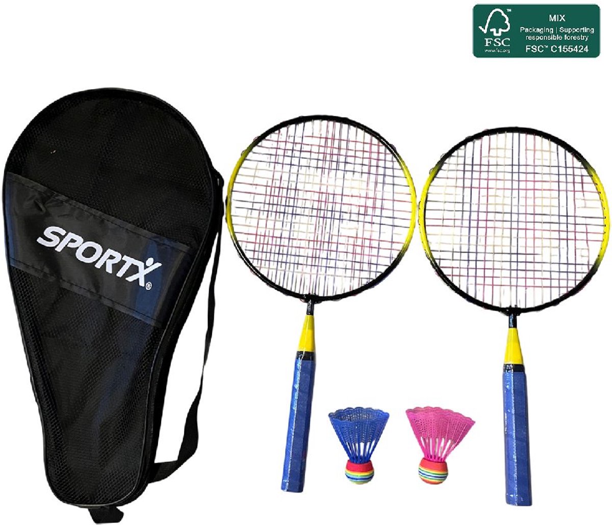SportX badmintonset mini FSC - speelgoed voor buitenplezier.