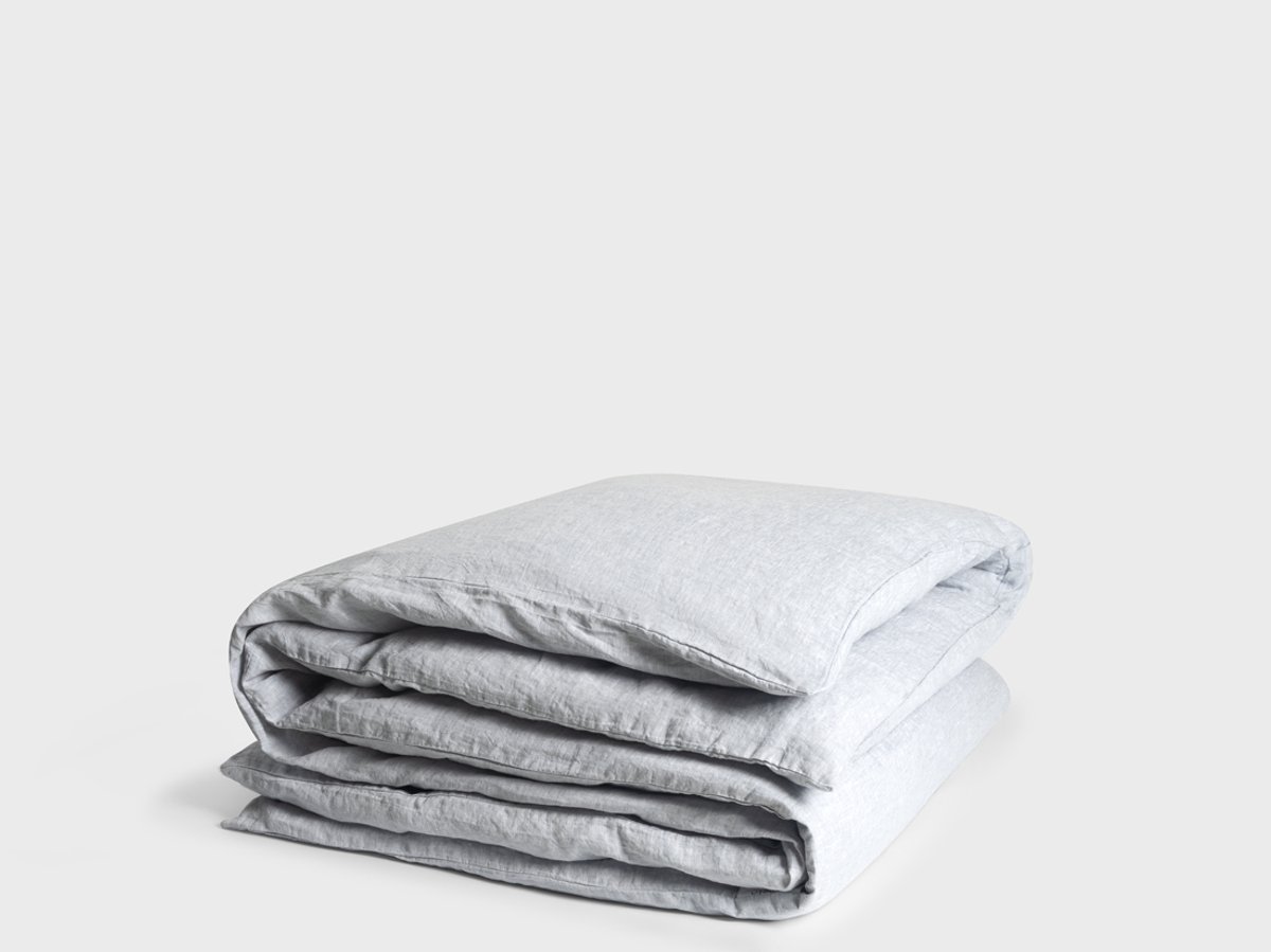 Yumeko dekbedovertrek gewassen linnen blauw chambray 200x200 (zonder slopen) - Biologisch & ecologisch