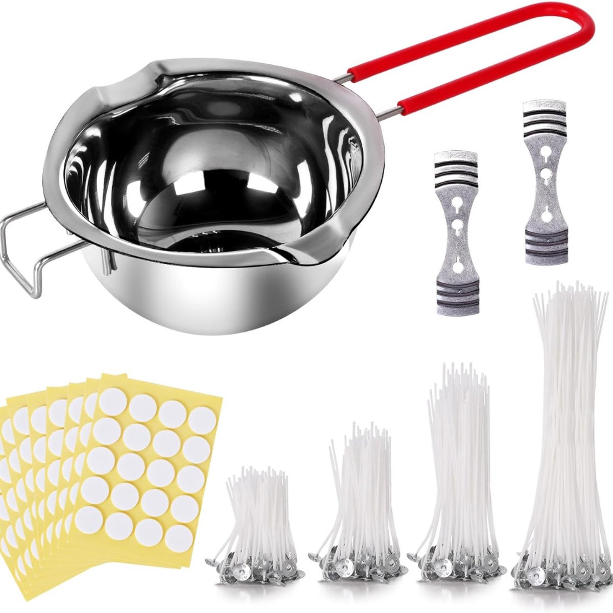 Zyrex® Kaarsenmaakset – Zelf Kaarsen Maken Set – Met Geurende Bijenwas - Zilver - 10cm x 10cm x 2cm