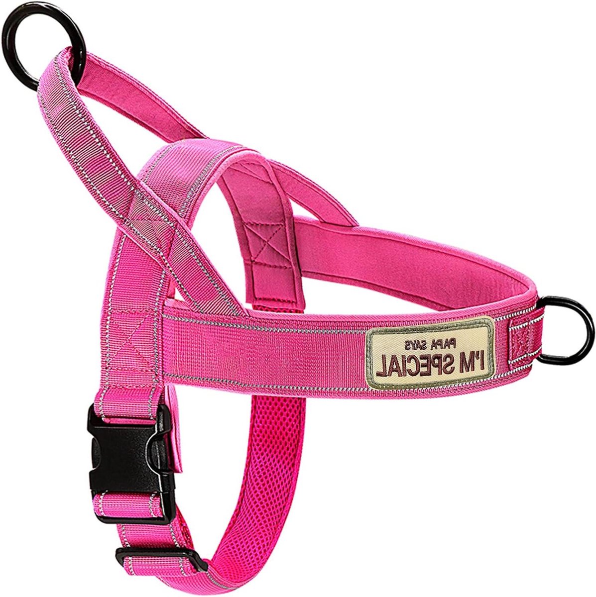 Hondentuig Anti-trek - Honden Harnas - Veilig Wandelen - Ontsnappingsbestendig Ontwerp - XL Borstomvang 76-99cm - Roze
