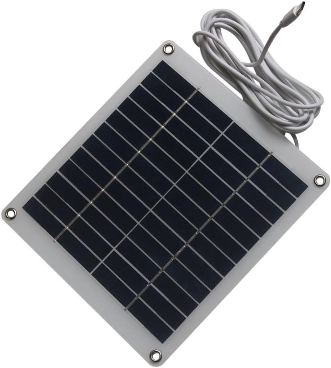 Zonnepaneel 5W - Draagbare Energie - Buitenapparaten Opladen - Type-C Opladen - 193x173mm - Zwart