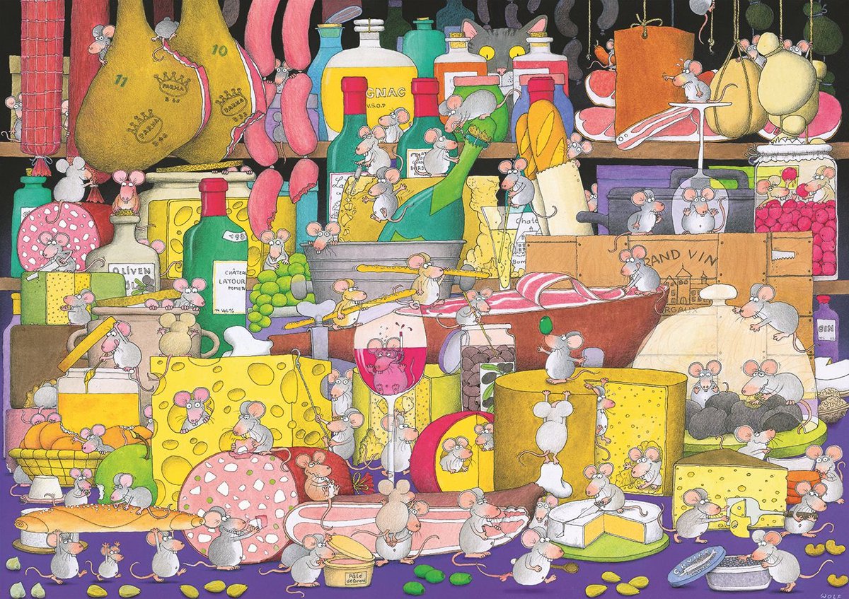 Piatnik legpuzzel Muizenfeestje 1000 stukjes cartoon puzzel.