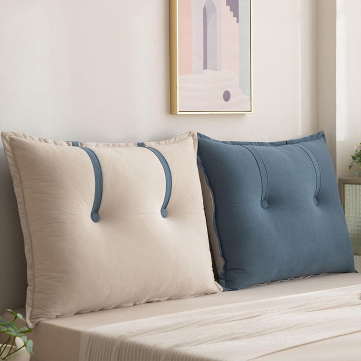 Leeskussen Grote Rugsteun - Hoofdbord Kussen Bank - Comfortabel Lezen - Zachte Polyester Vulling - 90x60x15cm - H