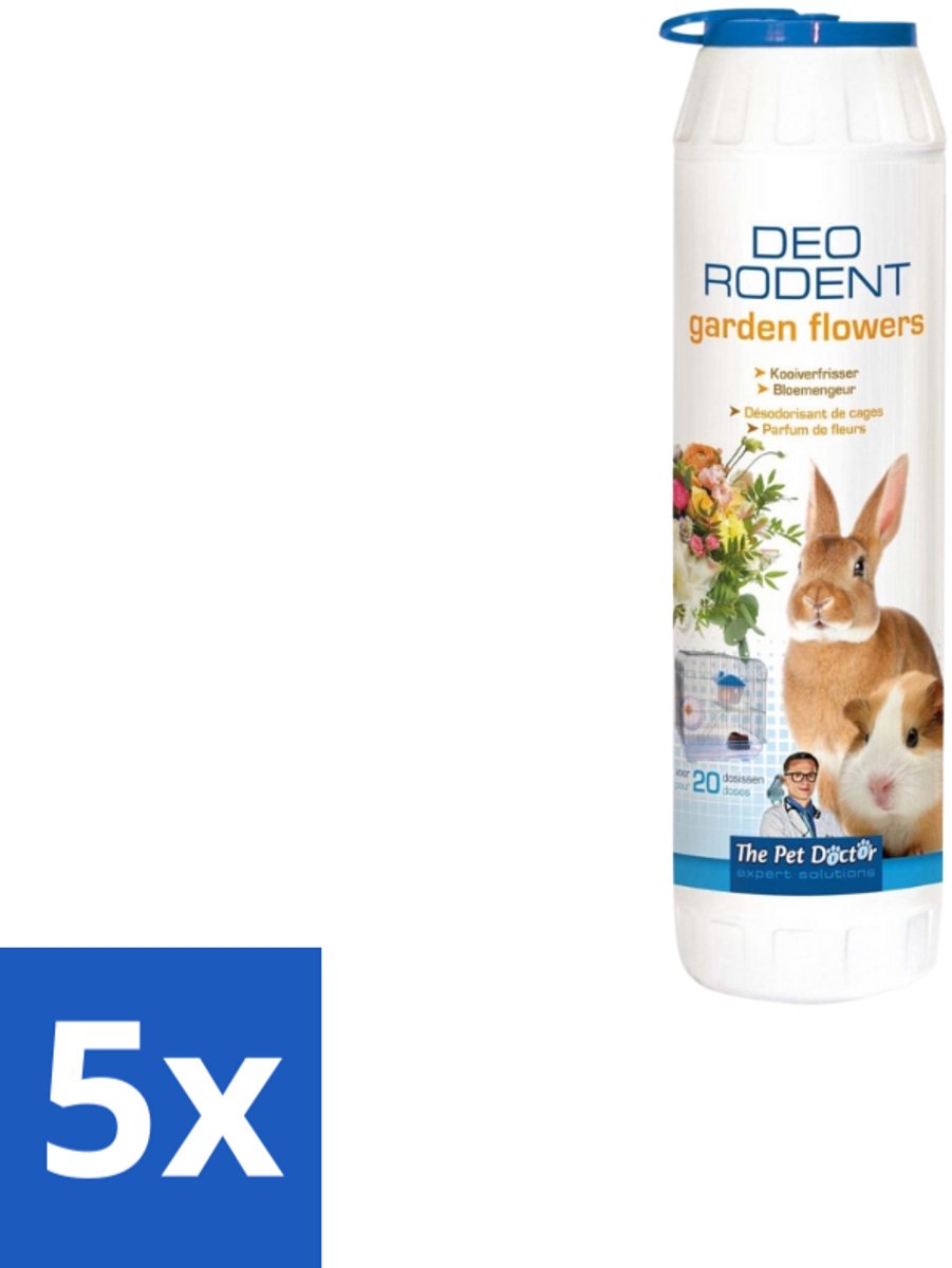 The Pet Doctor – Kooiverfrisser – Deo Rodent - Garden Flowers – 750 g - Bulkverpakking - 5 stuks