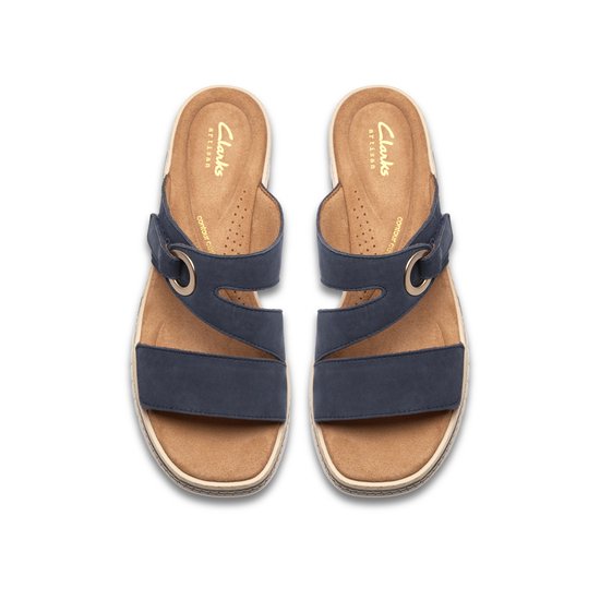 Clarks - Dames slipper met hak - Kidiki Cove - 26186699 - Blauw - maat 39