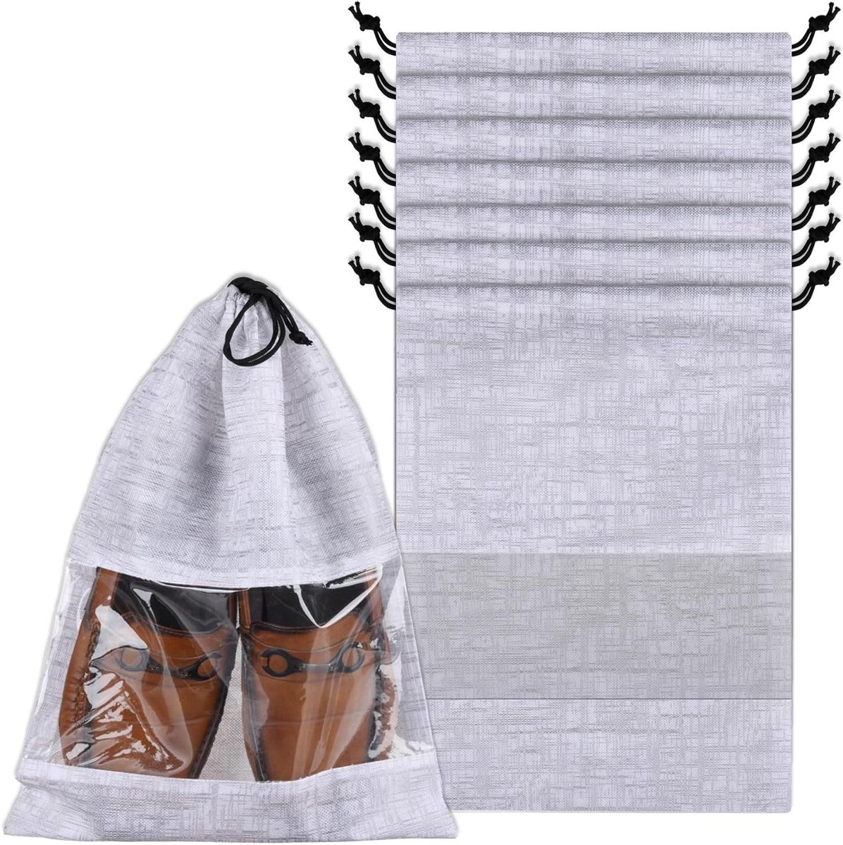 Shoe Bags - Storage Organizer - Travel Storage - Transparent Window - 44 cm x 29 cm - Grey