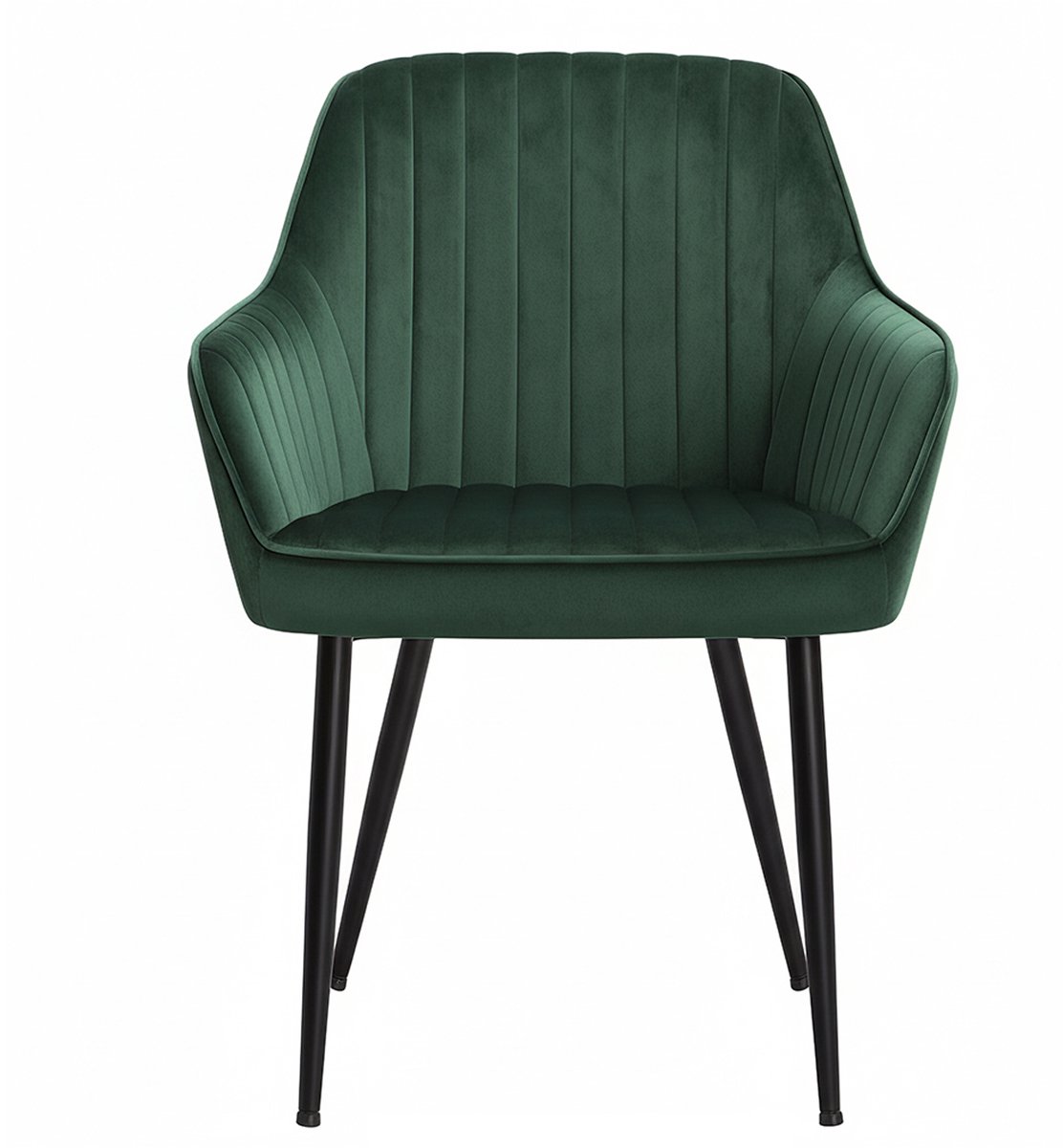 SONGMICS - Eetkamerstoelen - Eetkamerstoel met Armleuningen - Fluwelen Bekleding - Metalen Poten