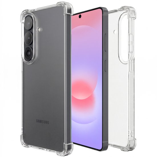 Samsung A37/A36 siliconen hoesje transparant, shockproof bescherming tot 2m, dun, duurzaam, knoppen toegankelijk