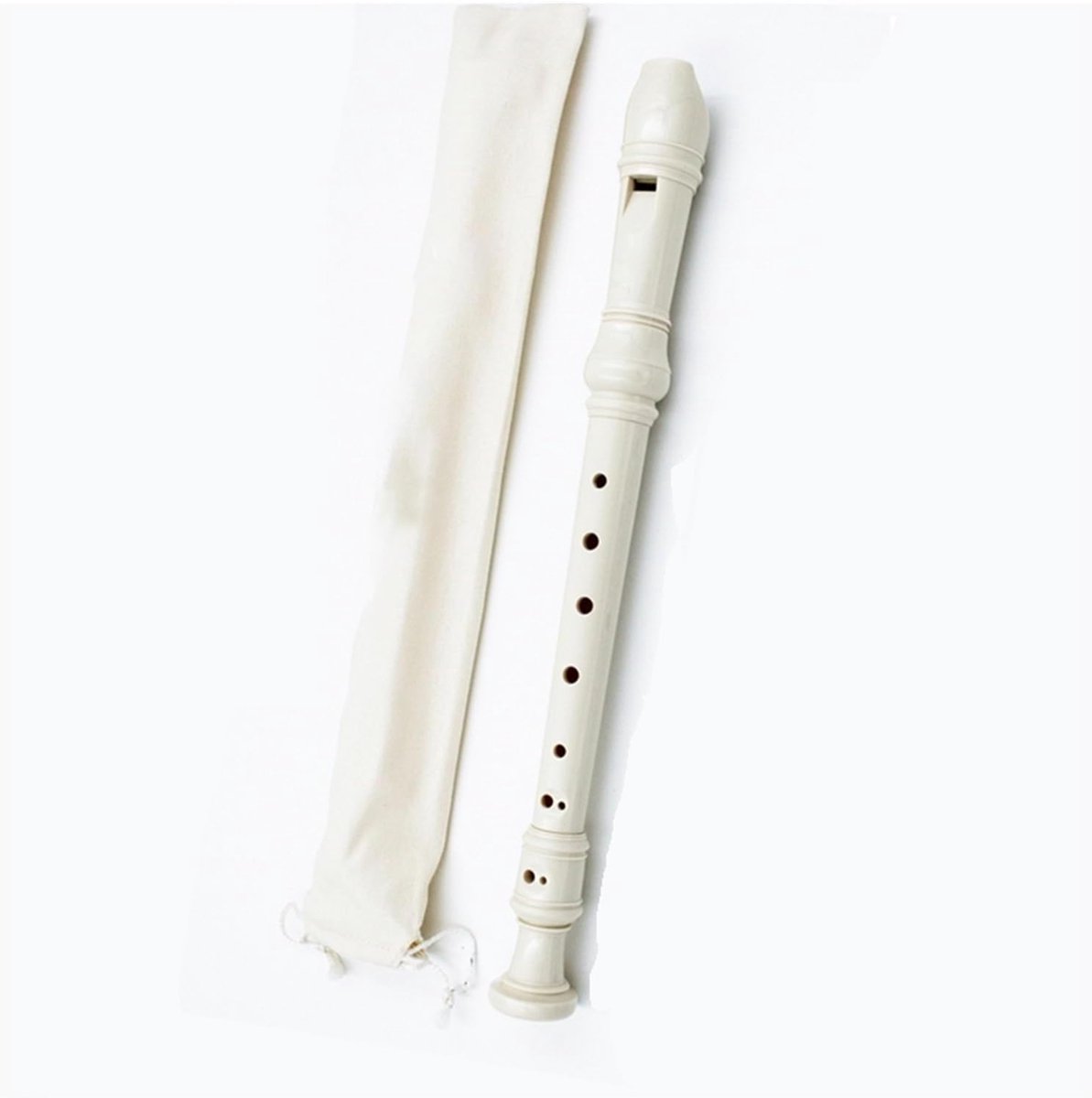 Sopranoblokfluit - 8-Gats Instrument - Beginners Muziek - C-Toon Stemming - 35cm Lengte - Wit