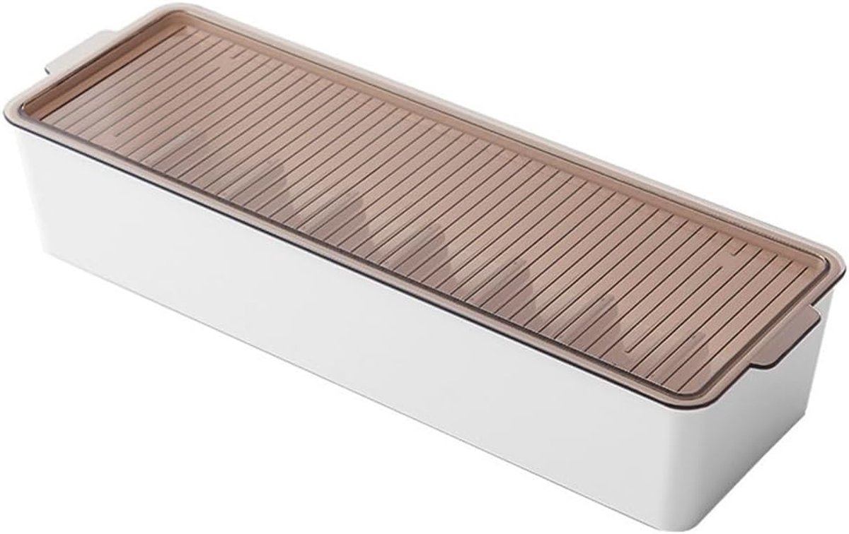 Kabel Opbergdoos - Kabel Organizer - Bureau Netheid - Met Deksel - 34.5 x 14 x 10 cm - Wit