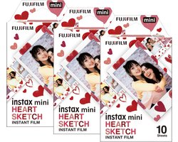 Instax Mini Film - Hartjes Film - Directe Foto's - Handgetekende Hartjes - Creditcard Formaat - Kleur