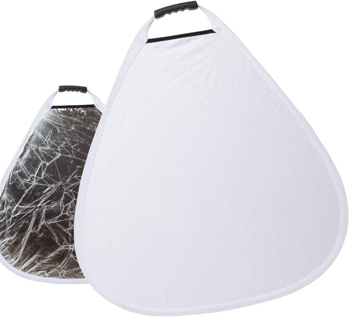 Driehoek Reflector - Licht Modifier - Fotografie Belichting - 2in1 Wit Zilver - Medium Maat
