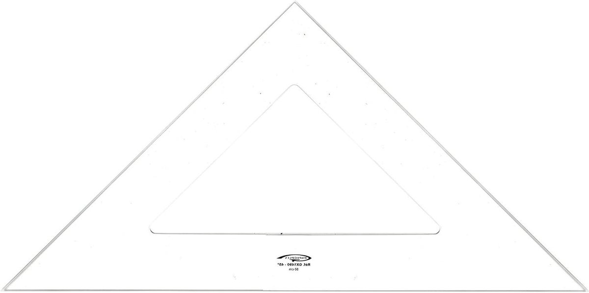 Meetlat Set - Tekenhulpmiddelen - Nauwkeurig Tekenen - Vierkant 45 graden - 50 cm - Transparant