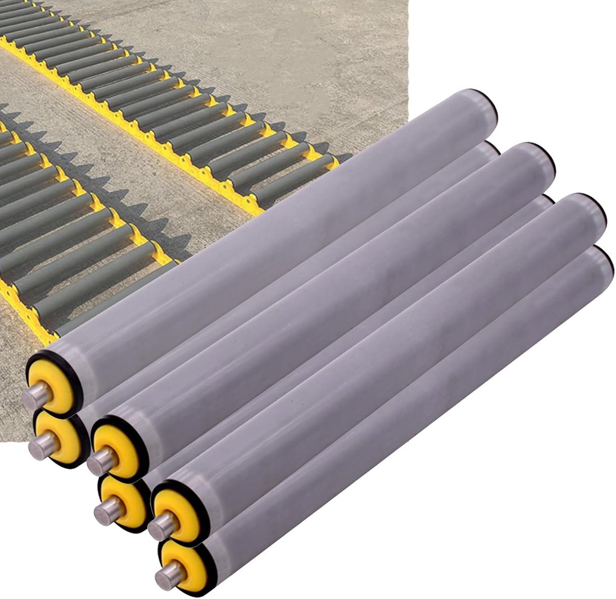 Transportrollen Roestvrijstaal - Vervangende Onderdelen - Materiaal Behandeling - Zware Stalen As - 40mm Diameter 400mm