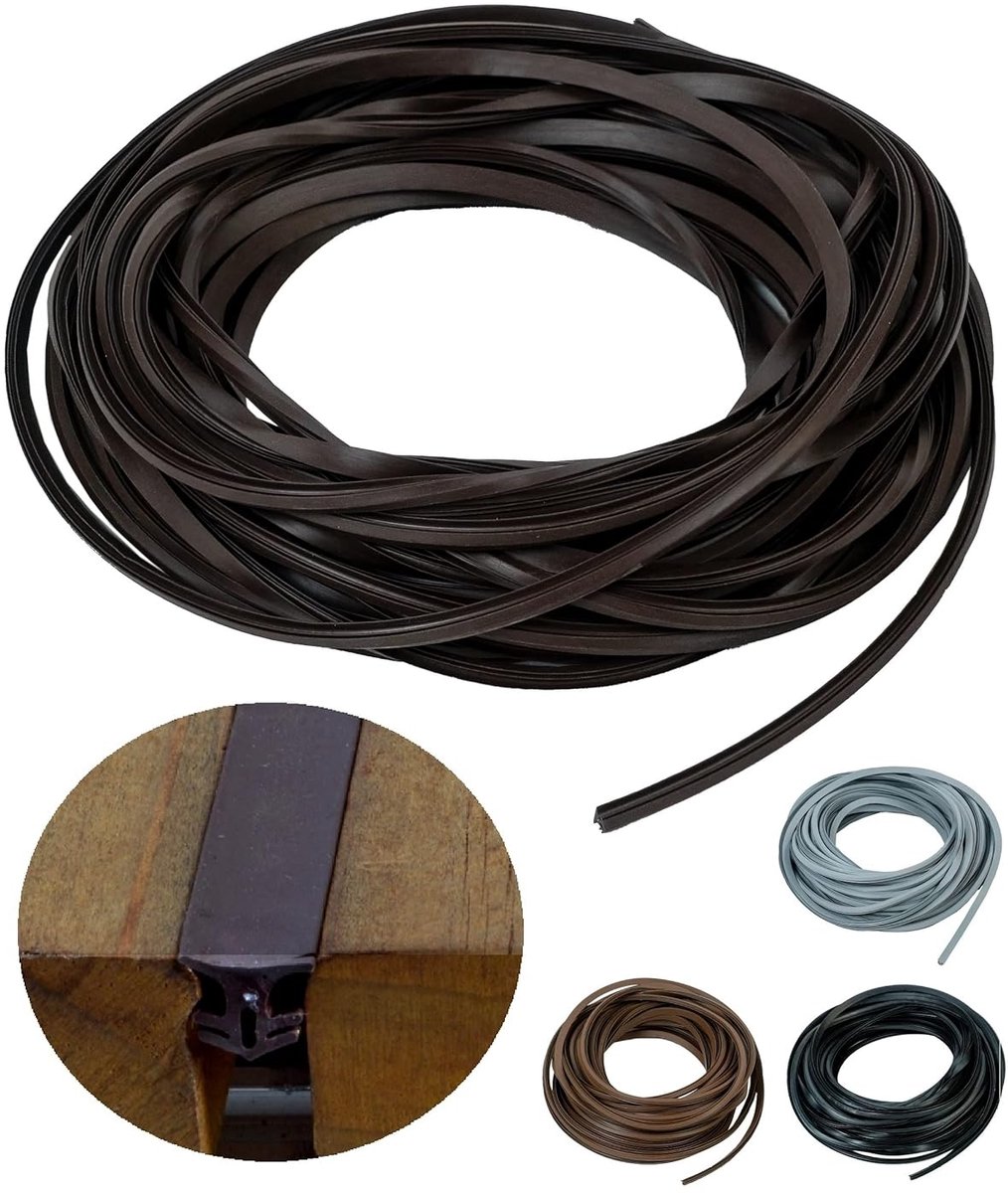 Terras Voegband - Fugendichting Vloerprofiel - Terras Afwerken - Met Anti-uitzetdraad - 7-10 mm Breed - Donkerbruin