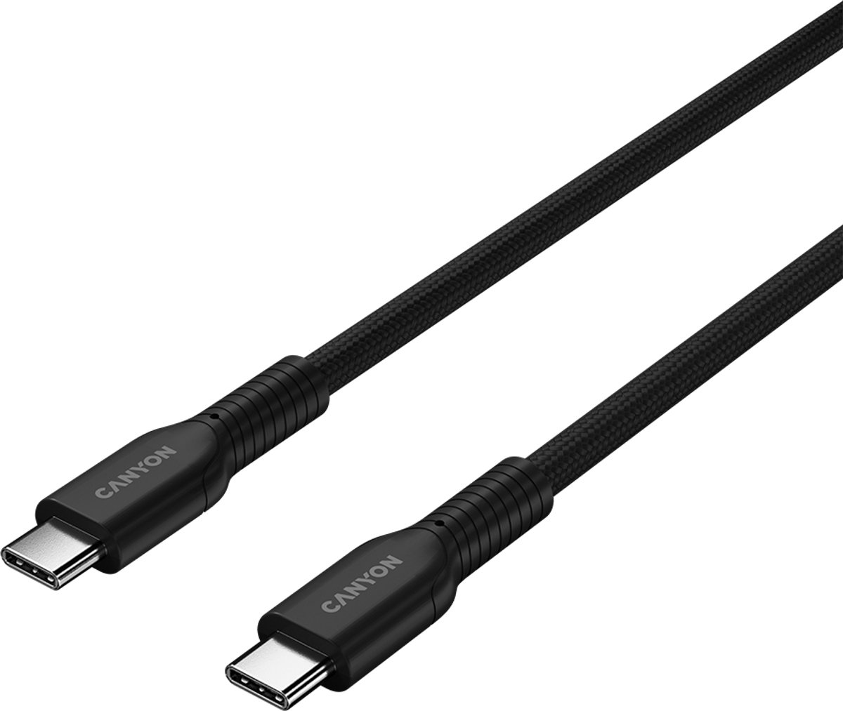 Canyon OnWire 60CL Serie - USB-C Kabel - 1m - 60W - Gevlochten Zwart