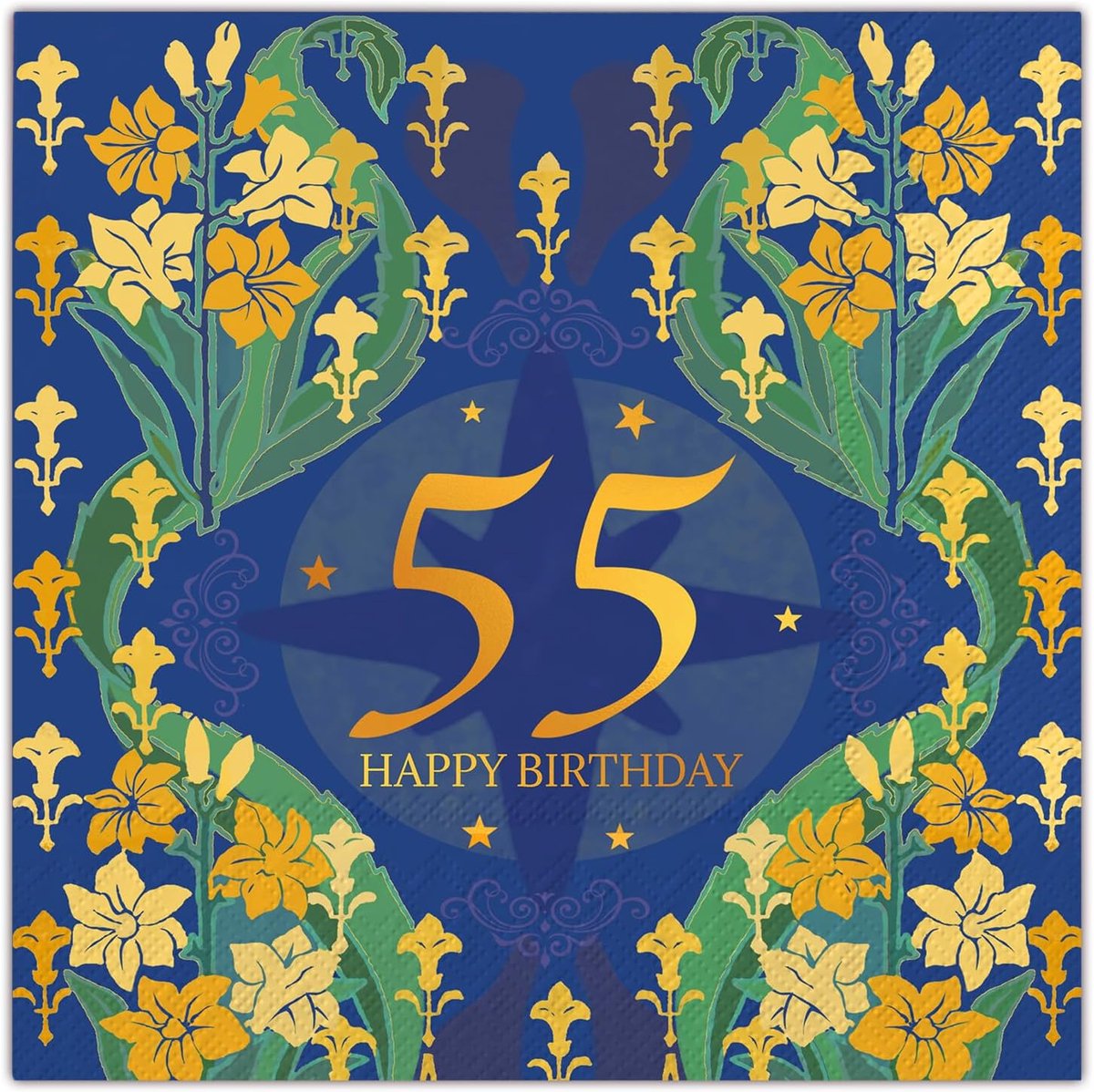 Verjaardag Servetten - Feest Decoratie - Smakelijk Diner - 55 Jaar Thema - 33x33cm 50 Stuks