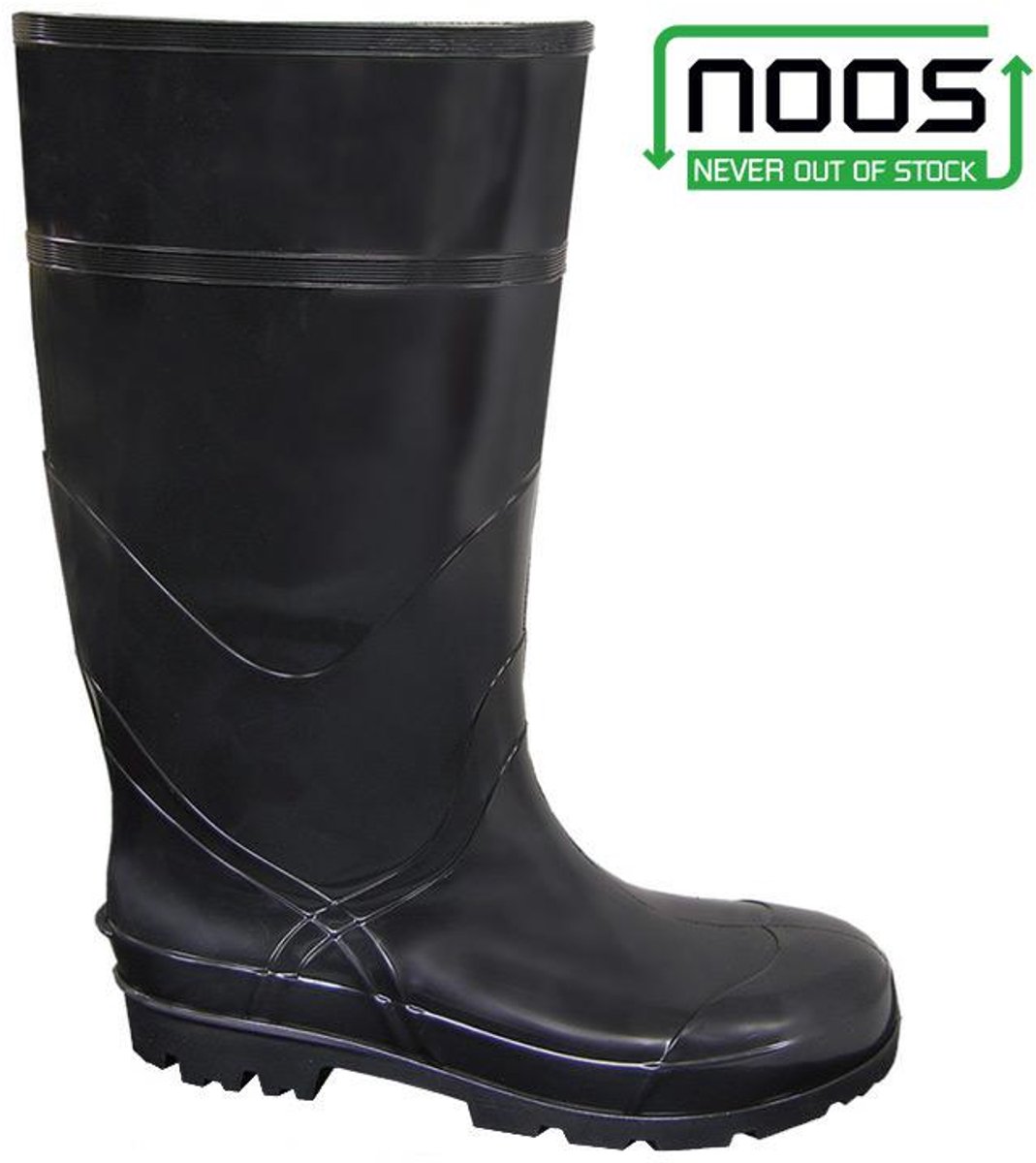 Lemigo Bart 914 Heren Regenlaarzen - Maat 47 - Hoog Model - 100% Waterdicht PVC - Antislipzool - Zwart