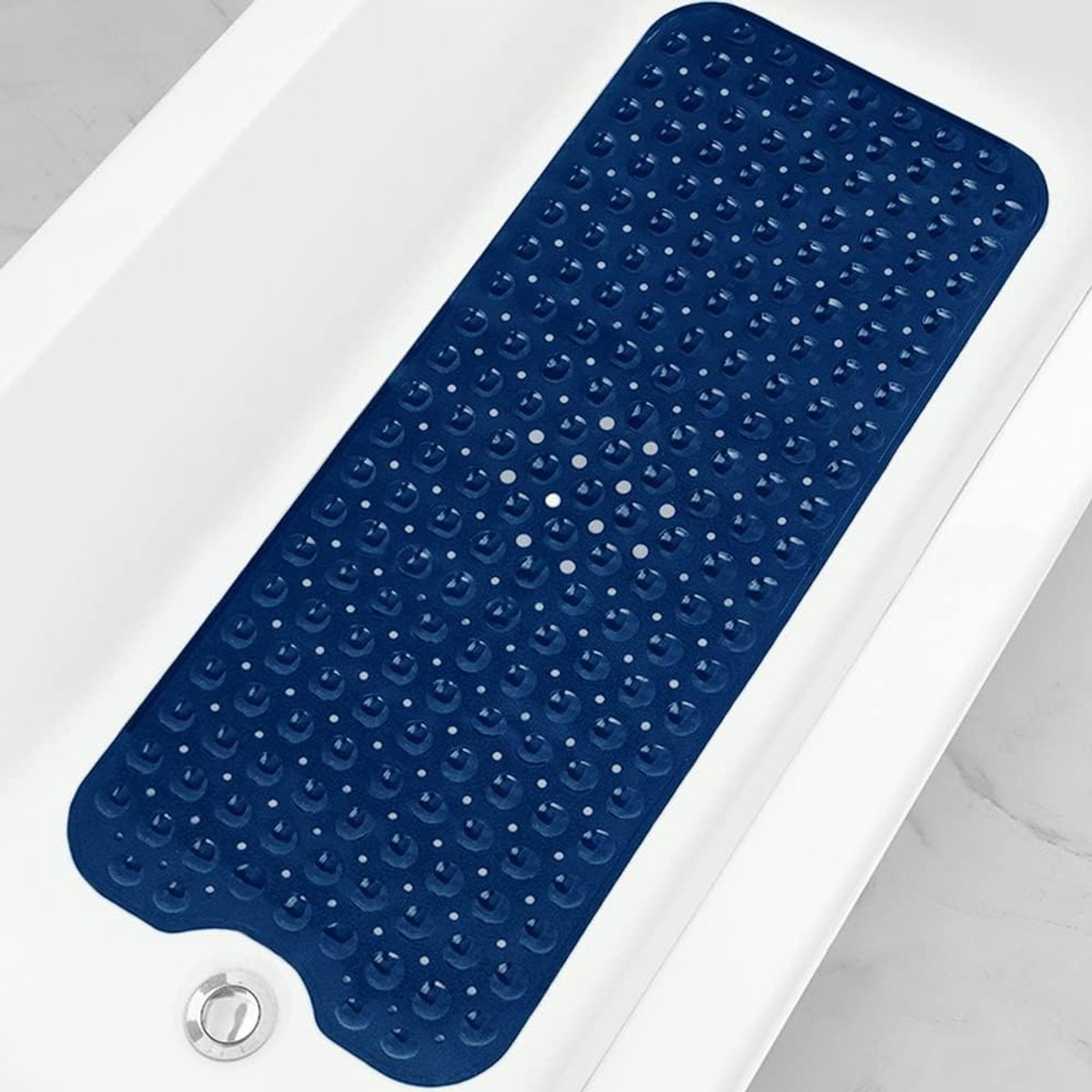 Badmat Extra Lang - Douchemat Antislip - Veilig Douchen - Sterke Zuignappen - 95x40cm - Donkerblauw