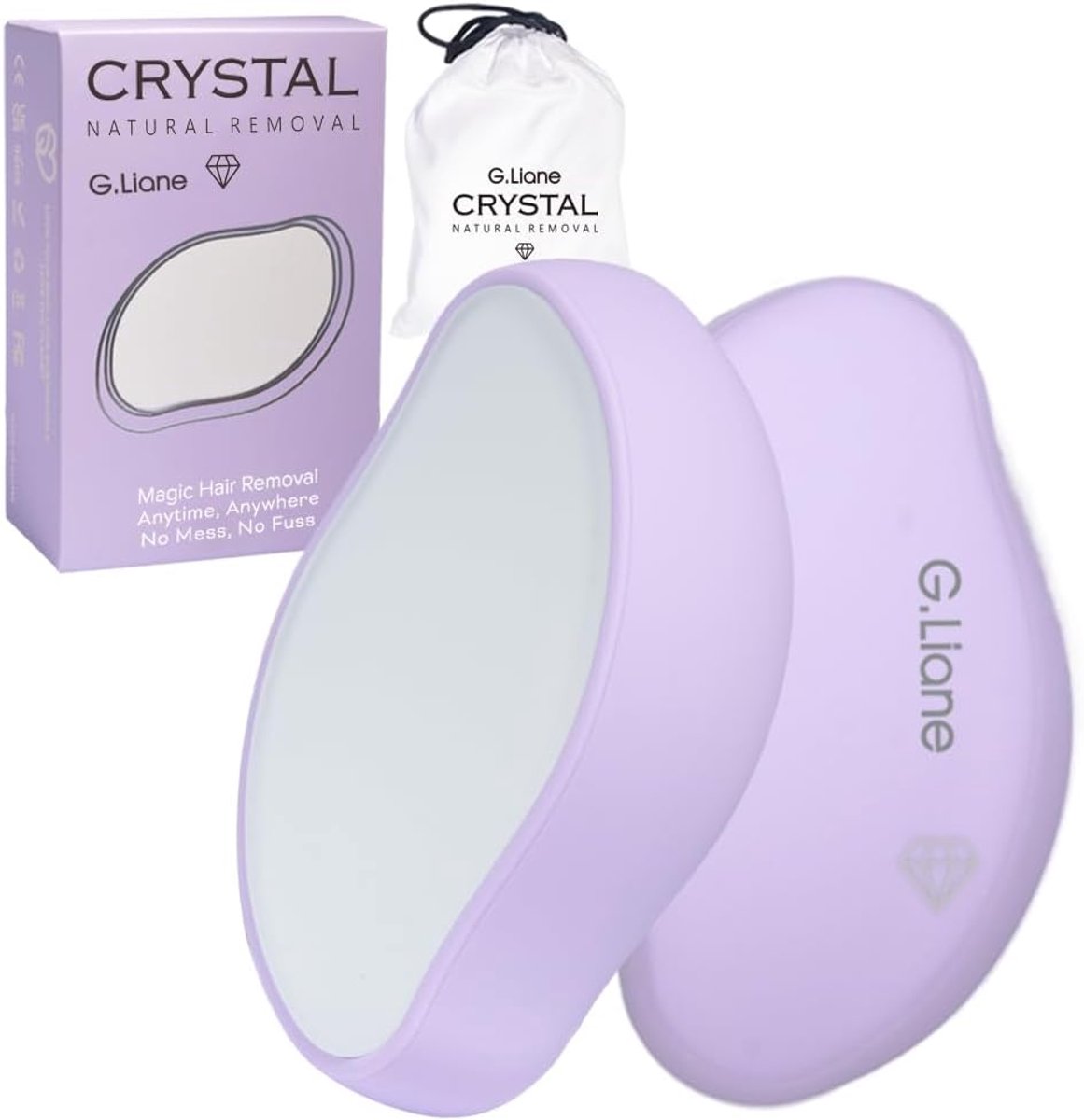 Kristallen haarverwijderaar - Epilator ontharen - Pijnloos ontharen - Herbruikbaar duurzaam apparaat - 107 x 67 cm - Paars