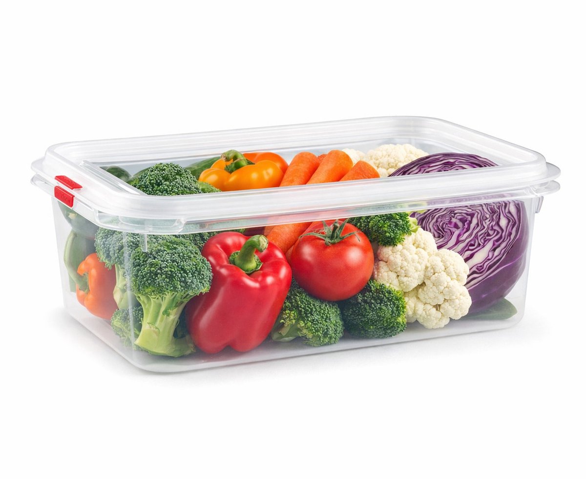 Plasticforte vershoudbakje - met deksel - 26 x 16 x 10 cm - 2.6L - meal prep bakjes