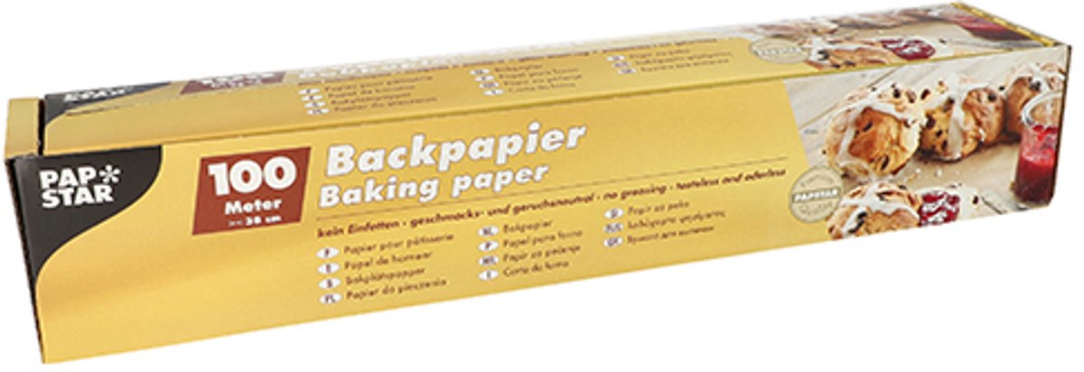 6x Bakpapier 100 m x 38 cm bruin in dispenser doos