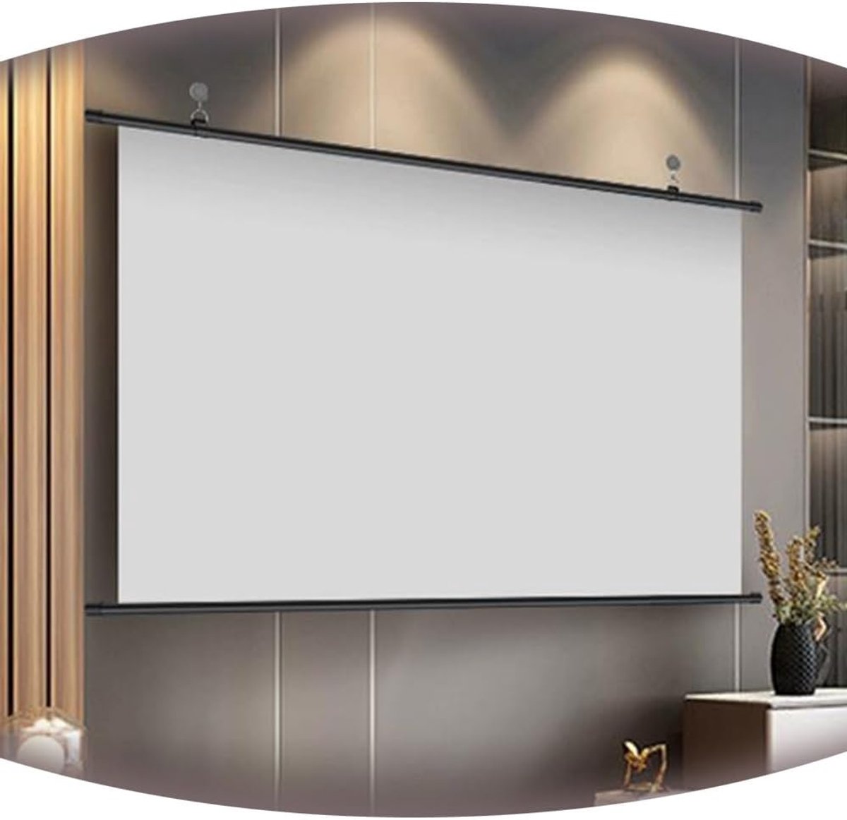 Draagbaar Projectiescherm - Oprolbaar Filmscherm - Thuisbioscoop Creëren - Kreukvrij HD Glasvezel - 72 Inch 4:3 - Zwart