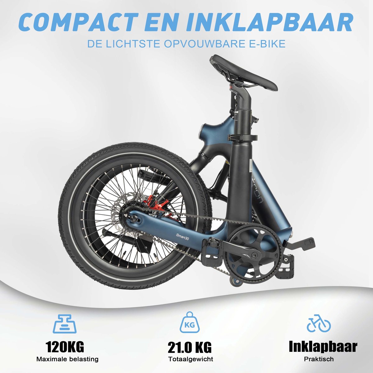 Maxtron Smart30 Elektrische Vouwfiets - 250W, 21 kg thumbnail 8