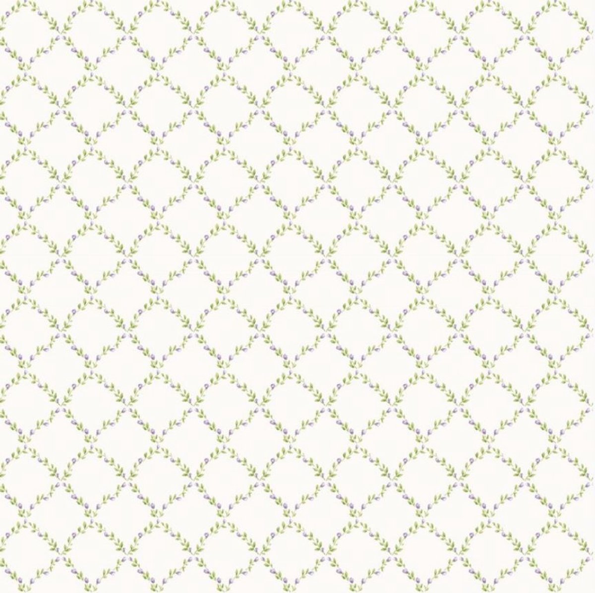 Bloemen Behang – Pastel Lila Paars – Scandinavisch Behang – Ruiten - Meisjes Kinderkamer – Babykamer – Zacht Bloemenpatroon – Woonkamer – 0,53 x 10,05 M – Miniatures 2