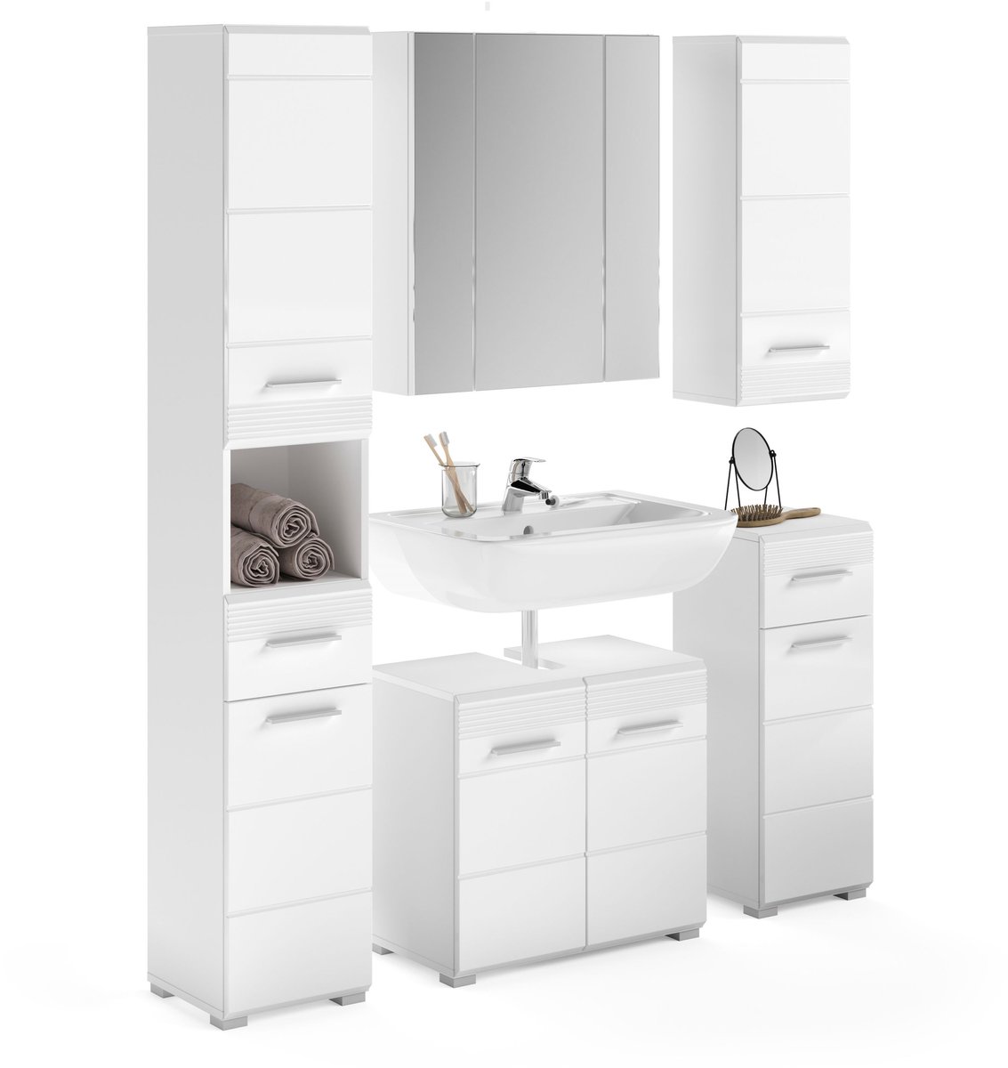 xonox.home badkamermeubel Linus wit imitatie 151x182x34 cm