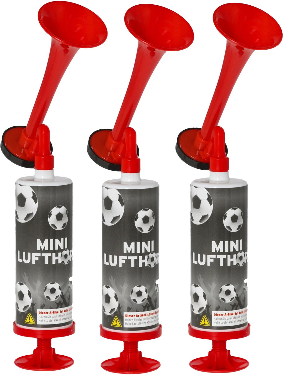 Cepewa Luchthoorn - 3x - EK/WK - op luchtdruk - 13 cm - supporter - voetbal - toeter - stadion